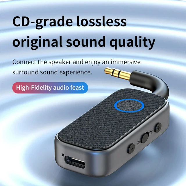 Alt view image 2 of 3 - Bluetooth-compatible 6.0 Audio Receiver Adapter 2-in-1 3.5mm Aux for Cars TV Speakers Stereo Systems & Headphones
