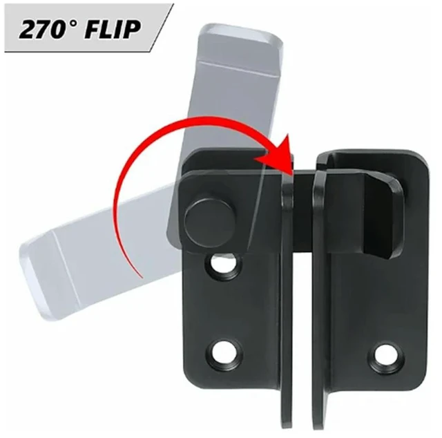 Alt view image 3 of 3 - Flip Latch Sliding Bolt Latch Security Door Lock For Barn Cabinet Pet Cage Garden Bathroom Garage Window Sliding Door