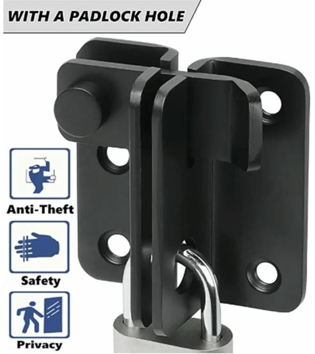Alt view image 2 of 3 - Flip Latch Sliding Bolt Latch Security Door Lock For Barn Cabinet Pet Cage Garden Bathroom Garage Window Sliding Door