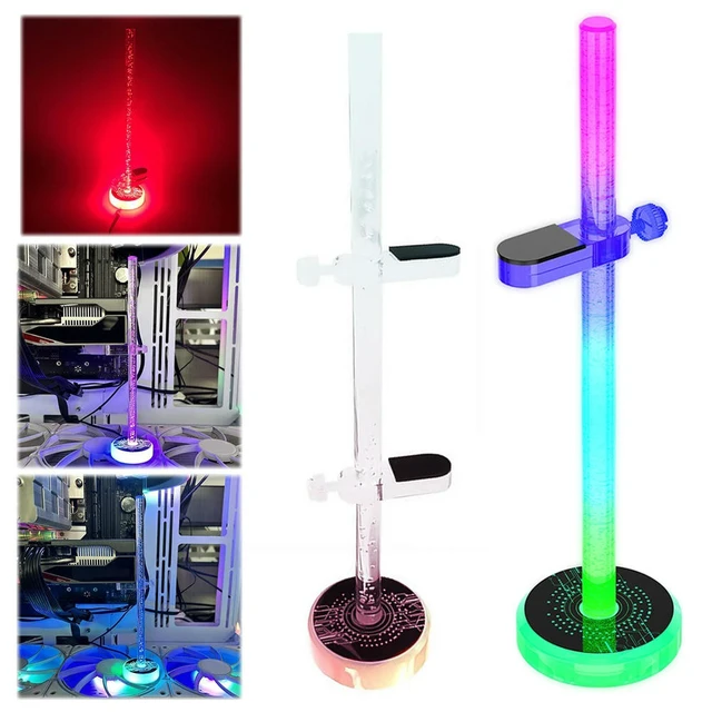 Alt view image 2 of 3 - 5V 3Pin ARGB GPU Holder Aura Sync Height Adjustable Graphics Card GPU Support Included Spirit Level Graphics Card VGA GPU Holder