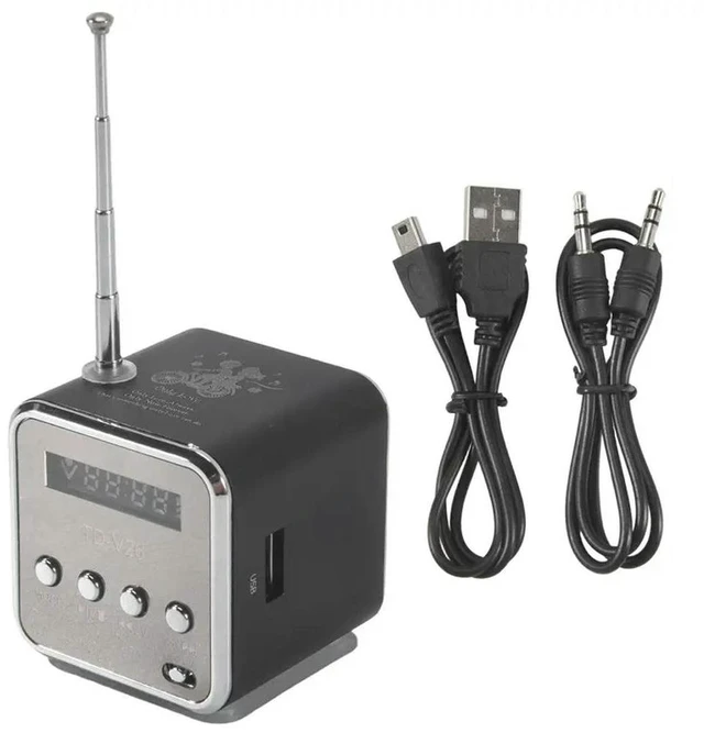 Main image of TD-V26 Digital Mini Fm Radio Receiver LED Loudspeaker Speaker MP3 Support SD/TF Card
