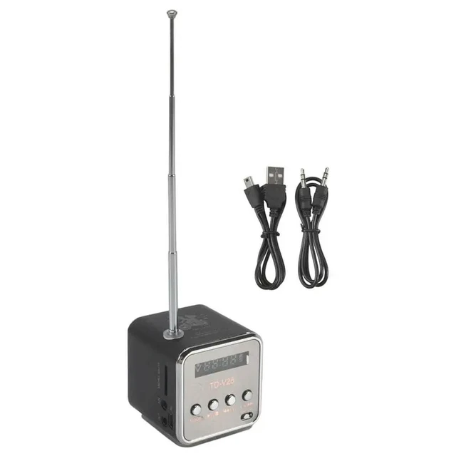 Alt view image 2 of 3 - TD-V26 Digital Mini Fm Radio Receiver LED Loudspeaker Speaker MP3 Support SD/TF Card
