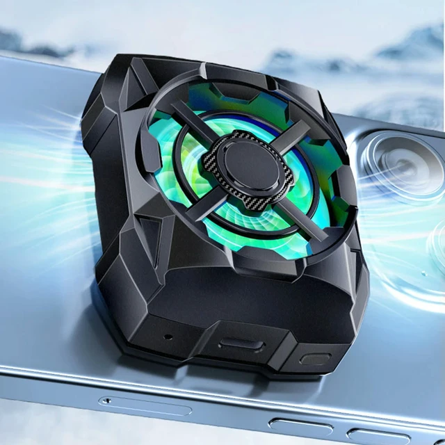 Alt view image 2 of 3 - Mobile Phone Radiator Rechargeable with Blue Light Phone Heatsink Magnetic 3 Speeds Adjustable for Gaming Quick Cooling