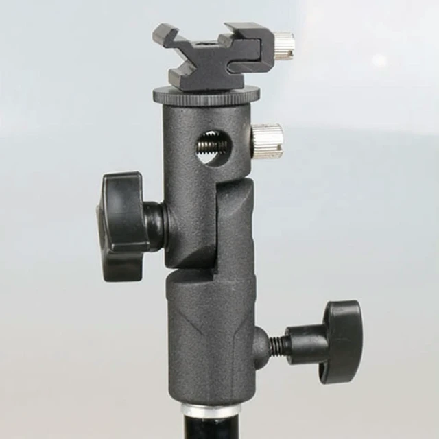 Alt view image 2 of 3 - Flash Light Mount E Type Hot Shoe Speedlite Umbrella Holder Light Stand Universal 180-degree Angle Adjustment Accessories