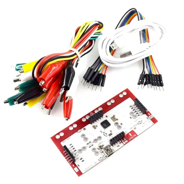 Alt view image 2 of 3 - Compatible Main Control Board DIY Kit with Mini USB Cable and Alligator Clip Cable Main Control IC ATMEGA32U4