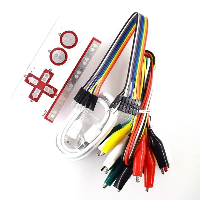 Alt view image 3 of 3 - Compatible Main Control Board DIY Kit with Mini USB Cable and Alligator Clip Cable Main Control IC ATMEGA32U4
