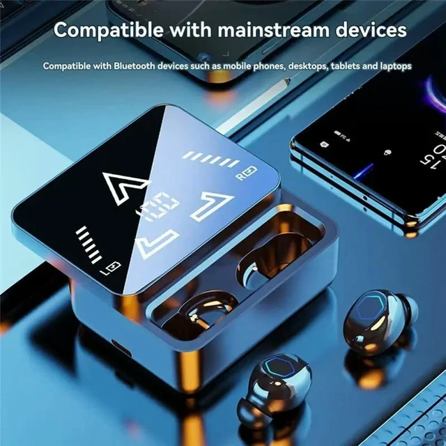 Alt view image 2 of 3 - High Accuracy Two Way Bluetooth M48 Pro Language Translator Earbuds 144 Languages Device Black