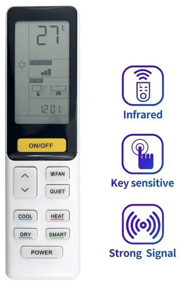 Alt view image 2 of 3 - Remote Control Replacement For Haier Air Conditioner Model 0010402886V-A/C 0010402886BD