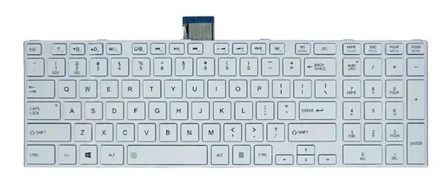 Alt view image 3 of 3 - Laptop Keyboard for C850 C855 C870 C875 L850 L855 L870 L875 White US Layout