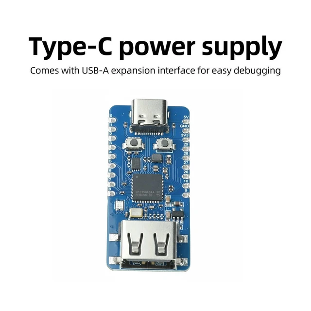 Alt view image 3 of 3 - RP2350-USB-A Mini Development Board Microcontroller Processor Based for Raspberry Pi Pico 2 RP2350A Type C
