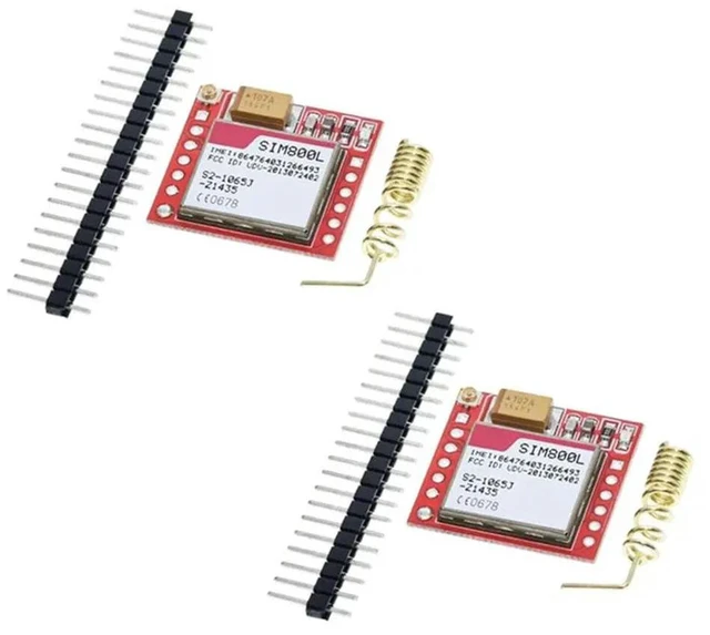 Main image of GSM GPRS SIM800L Mini SIM Card Core Module 2PCS Quad-Band TTL Serial Port With Antenna Microsim Board