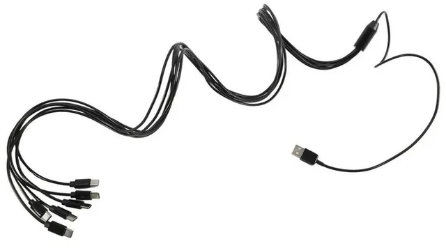 Alt view image 2 of 3 - 1 PCS 6-In-1 USB Type C Splitter Cable C Data Transmission Charing Cable Black ABS For Phone Tablet