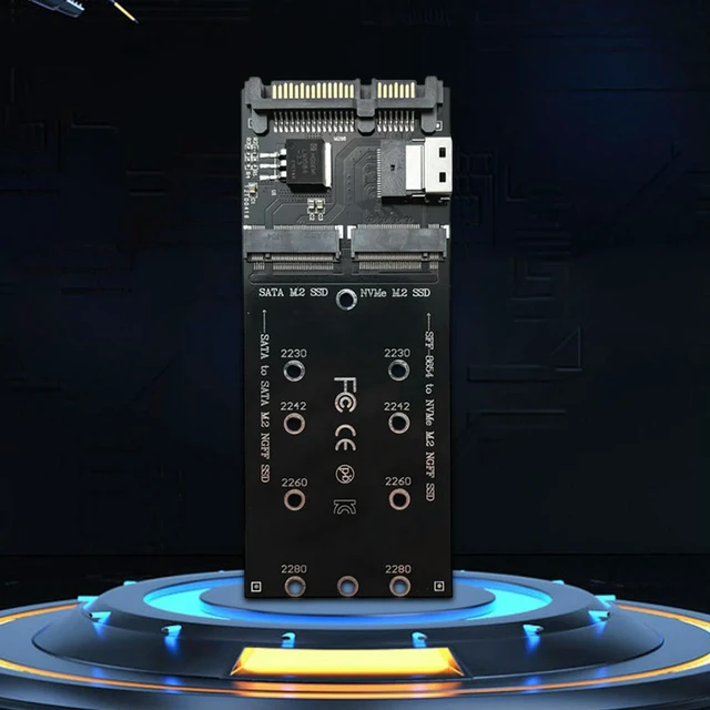 Alt view image 3 of 3 - 22Pin SATA To M2 Adapter NVME M2 SSD Adapter SFF-8654 To M2 NVME SSD Converter for Mainboard for SSD 2230/2242/2260 2280
