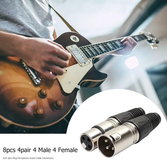 Alt view image 3 of 3 - 8pcs Microphone Audio Cable Plug 4 Male 4 Female 3Pin MIC Jack Plug Zinc Alloy Socket Panel Mount Chassis for Mixer Amplifier