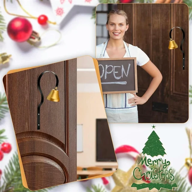 Alt view image 3 of 3 - 4 Pcs Shopkeepers Bell Antique Doorbell Wall Mounted Shopkeepers Doorbell Dog Training Bell Ring Bell For Door Opening
