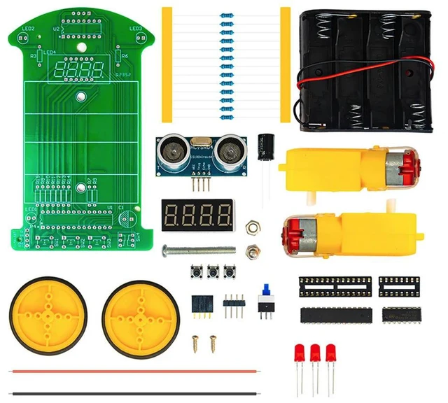 Main image of DC 5V Ultrasonic Ranging Obstacle Avoidance Car Microcontroller ligent Car Programming DIY Welding Kit