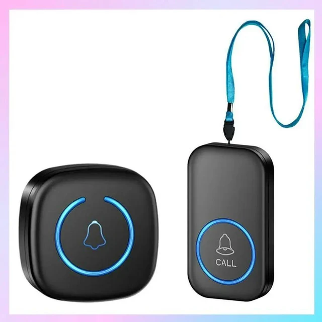 Main image of Emergency SOS Pager Lanyard Button Call Pager For Kids Elderly Call System US Plug Black