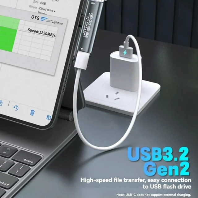 Alt view image 2 of 3 - 2 In 1 USB-C Splitter Cable Type C To Dual Type-C PD60W Fast Charge 10Gbps Data Transfe
