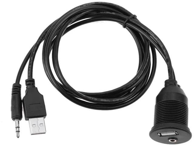 Main image of Car Dashboard Moto USB 2.0 3.5mm M/F AUX Lead Extension Cable