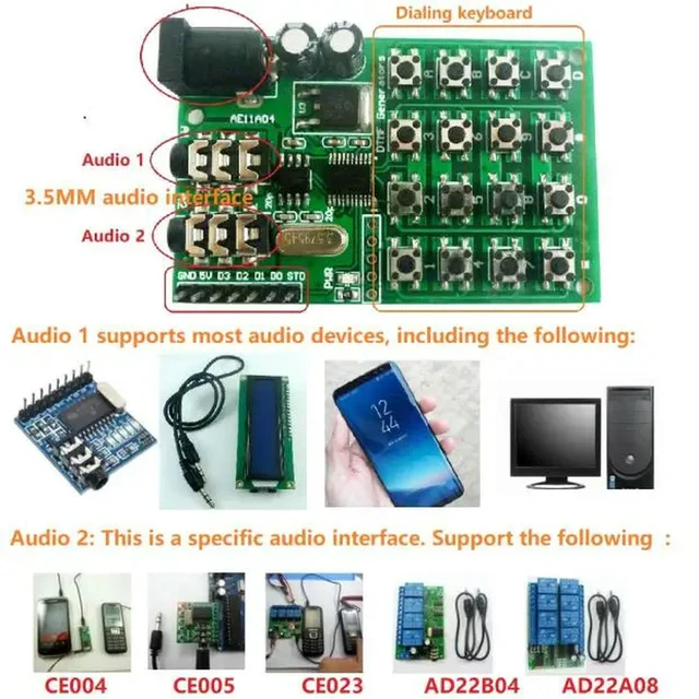 Alt view image 2 of 3 - Keypad DTMF Generator Module Audio Encoder Transmitter Board for UNO Pro
