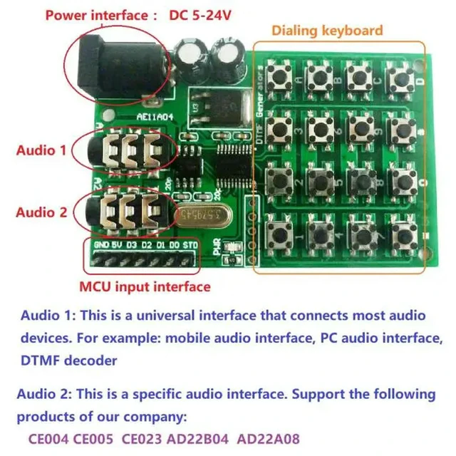 Alt view image 3 of 3 - Keypad DTMF Generator Module Audio Encoder Transmitter Board for UNO Pro