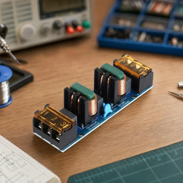 Alt view image 3 of 3 - AC Power EMI Filter 25A 50/60Hz Noise Suppressor Audio Power Purifier PCB Dual-Stage Common Differential Mode Suppression Unit