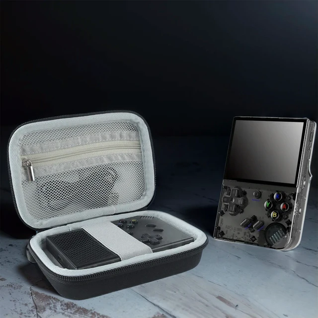 Alt view image 2 of 3 - Hardshell Case with Hand Strap & Buckle Hard Carrying Case Shockproof Protection Bag for RG35XX Plus Retro Handheld Game Console