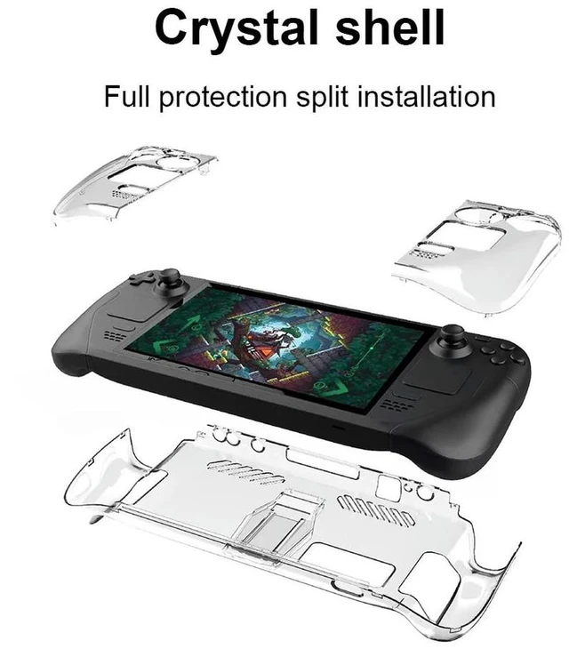 Alt view image 2 of 3 - Hard PC Game Console Cover Accessories Transparent Game Console Shell Housing Replacement Detachable with Support for Steam Deck