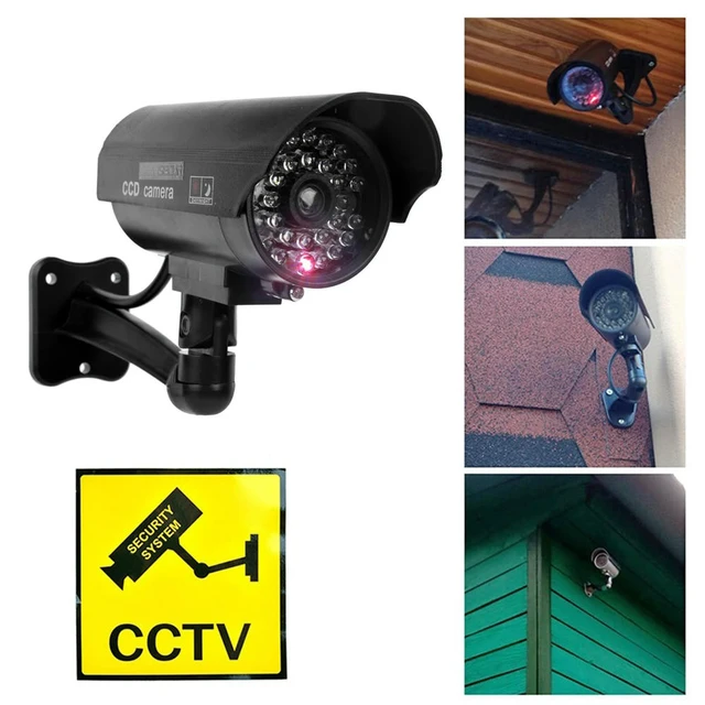 Alt view image 3 of 3 - Outdoor Dummy Camera Flashing Red LED Indoor Fake CCTV Camera