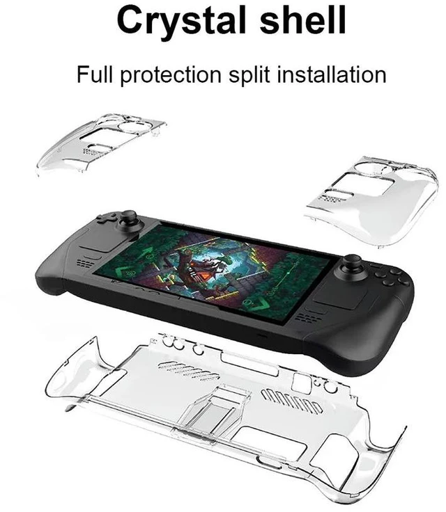 Alt view image 3 of 3 - Hard PC Game Console Cover Accessories Transparent Game Console Shell Housing Replacement Detachable with Support for Steam Deck