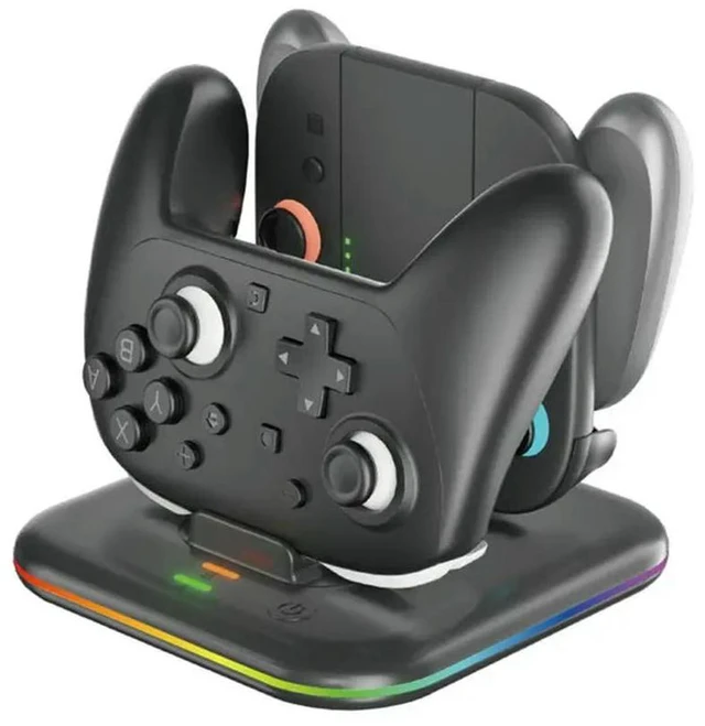 Alt view image 2 of 3 - For Switch 2 Pro Controller Charging Stand 2-In-1 Type-C For Joycon With LED Indicators