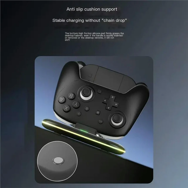 Alt view image 3 of 3 - For Switch 2 Pro Controller Charging Stand 2-In-1 Type-C For Joycon With LED Indicators