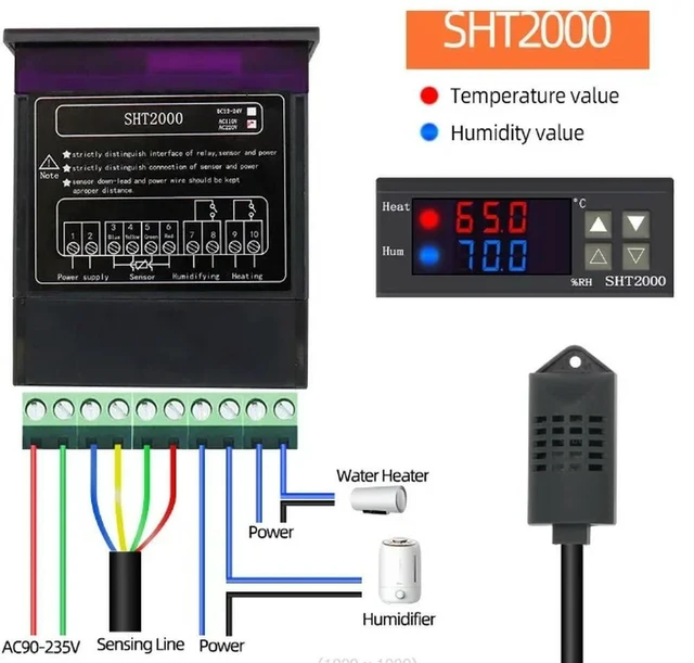 Main image of ligent Digital Display Temperature and Humidity Controller Sensor Board Module 220V 110V For Board Module