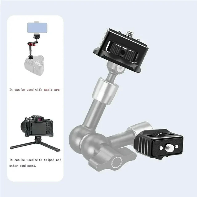 Alt view image 3 of 3 - Universal 1/4" Arri Locating Hole Screw Adapter With 1/4" Screw Dual Spring-Loaded Pins 1/4" For Magic Mounting Plate