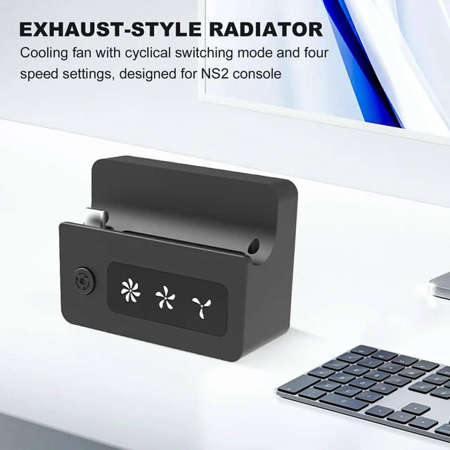 Alt view image 3 of 3 - Cooling Fan 3 Adjustable Speeds Console External Cooler Fan Radiator Cool Down Accessories for for Switch 2
