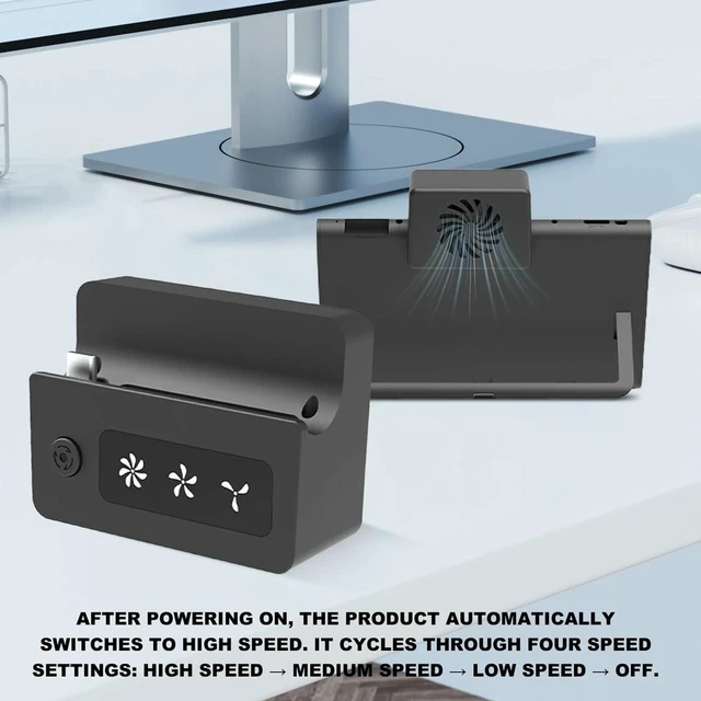 Alt view image 2 of 3 - Cooling Fan 3 Adjustable Speeds Console External Cooler Fan Radiator Cool Down Accessories for for Switch 2