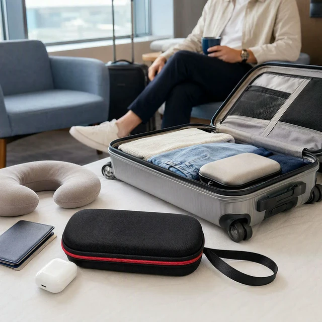 Alt view image 3 of 3 - Hard EVA Protective Bag for Handheld HushJet Mini Cool Fan Travel Nylon Carrying Case