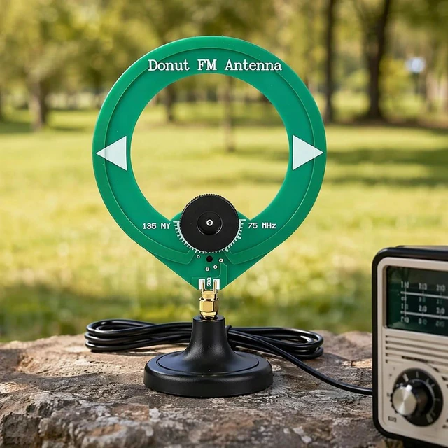 Alt view image 2 of 3 - Ring Receive Antenna with SMA Base FM Antenna 75-135MHz Frequency Range SMA Male Interface for Malachite SDR Ham Radio Receiver