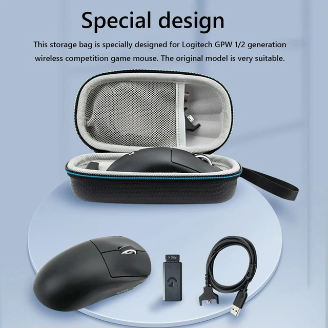 Alt view image 3 of 3 - Waterproof Carrying Cover Case Scratch-proof Hard EVA Mice Bags Mouse Bag for PRO X SUPERLIGHT GPW