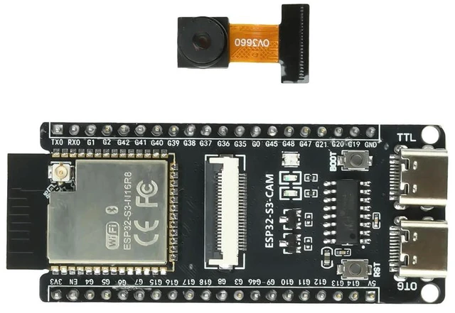 Main image of CH340 Dual Type C ESP32-S3-CAM Development Board BT Core Board With OV3660 Camera Module Onboard ESP32-S3-N16R8 Module