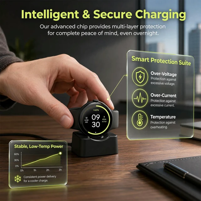 Alt view image 3 of 3 - Magnetic Charger Dock for Google Pixel Watch 4 Magnetic Adsorption Stand Type-C Powered for Pocket Business Trips Office