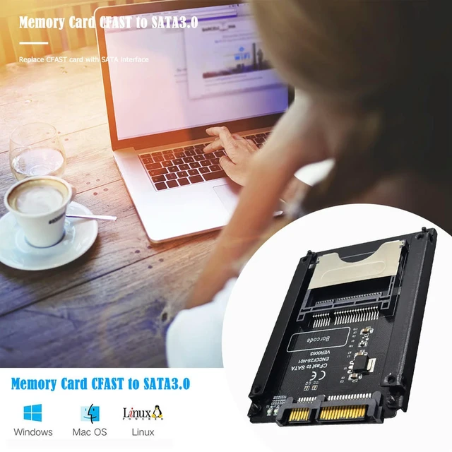 Alt view image 2 of 3 - CFAST to SATA 3.0 Hard Disk Adapter Card SATA 22Pin Converter CFAST Card Reader