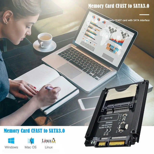 Alt view image 3 of 3 - CFAST to SATA 3.0 Hard Disk Adapter Card SATA 22Pin Converter CFAST Card Reader