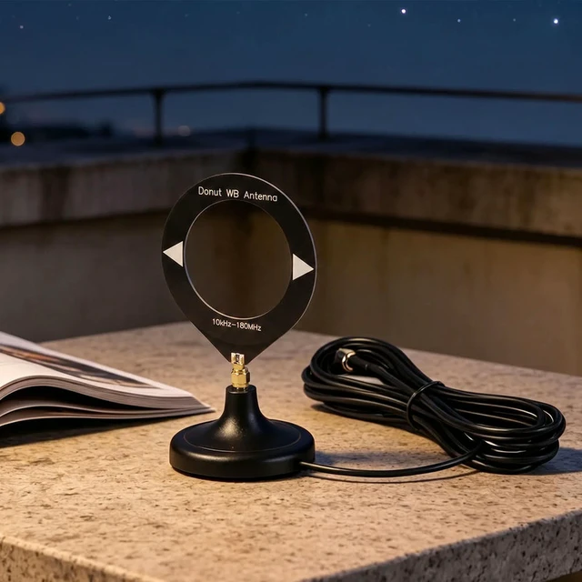 Alt view image 2 of 3 - Magnetic Loop Antenna with Low Impedance Converter SDR Mini Circle Antenna for All Model Radios Walkie Talkies SDR Stations
