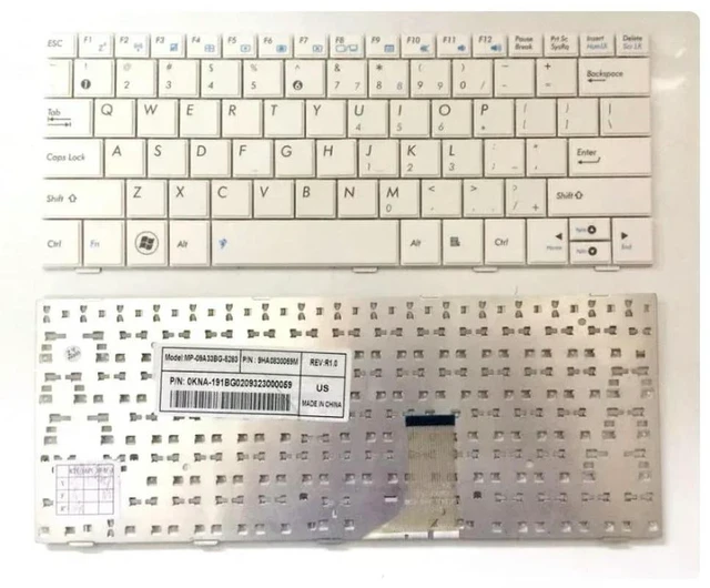 Main image of Laptop Keyboard for 1005HA 1005 HA 1008HA 1008 HA White US Layout
