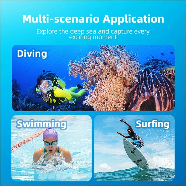 Alt view image 3 of 6 - 45M Waterproof Case Housing Transparent Protective Underwater Diving Housing Shell for Go Pro Hero 12 11 10 9 Black