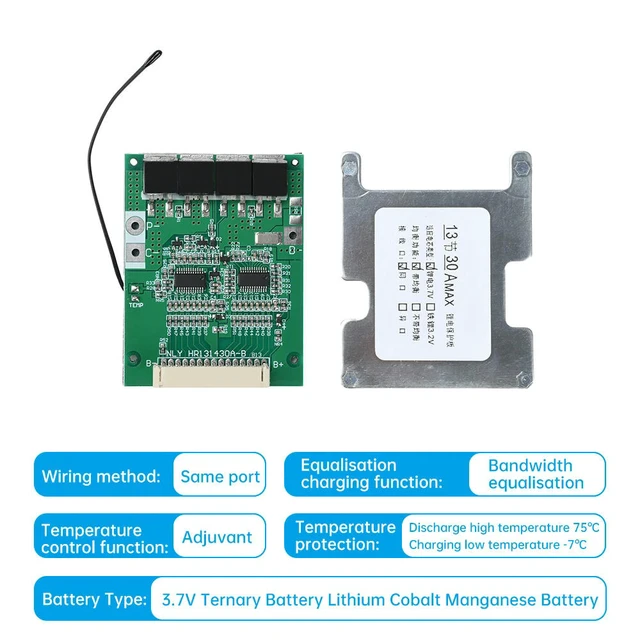 Alt view image 2 of 3 - 13S 48V 30A Li-ion Protection Board BMS Same Port With Equalization For E-bike Circuit Protection Module