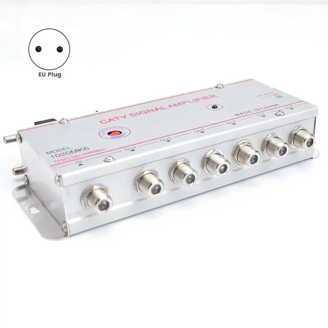 Alt view image 3 of 3 - TV Signal Booster Amplifier 20Db Digital TV Antenna Signal Booster Home Tv Equipments 45Mhz To 860Mhz 1 In 4 Out EU Plug