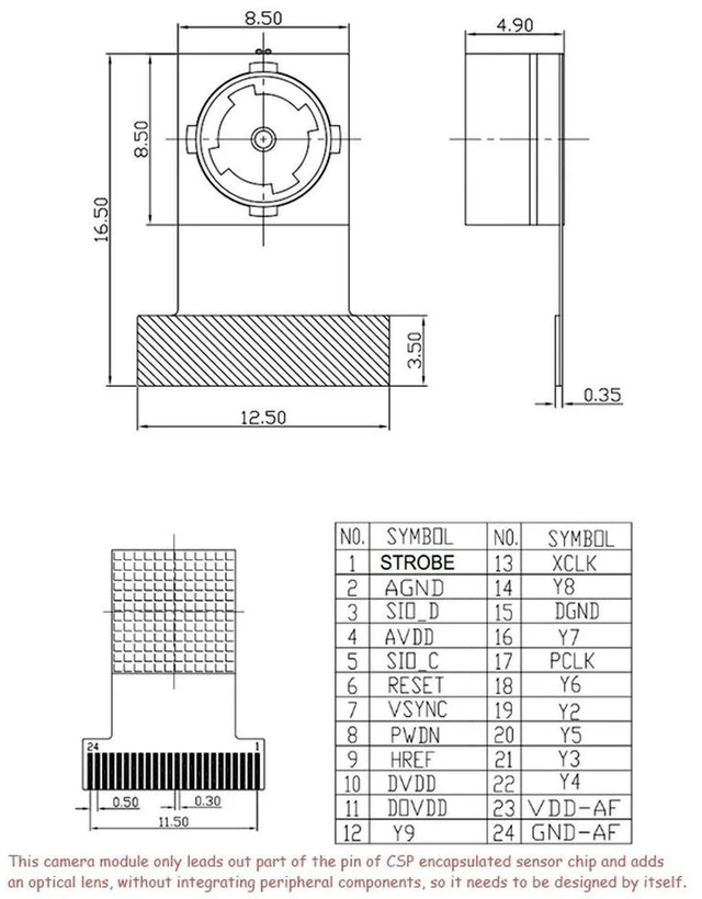 Alt view image 3 of 3 - 500W Pixel Camera Module OV5640-AF Auto Zoom Camera With Scan Recognition Function