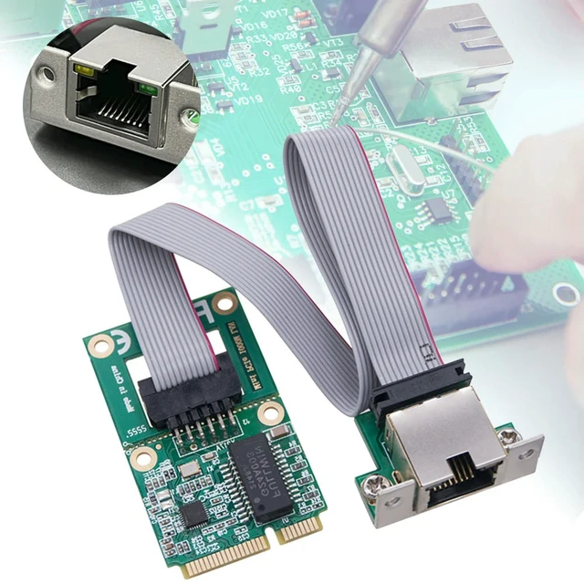 Alt view image 3 of 3 - Mini PCI-E Network Card 10/100/1000M Gigabit Ethernet NIC Adapter Mini PCI Express Gigabit Ethernet Card for Desktop PC